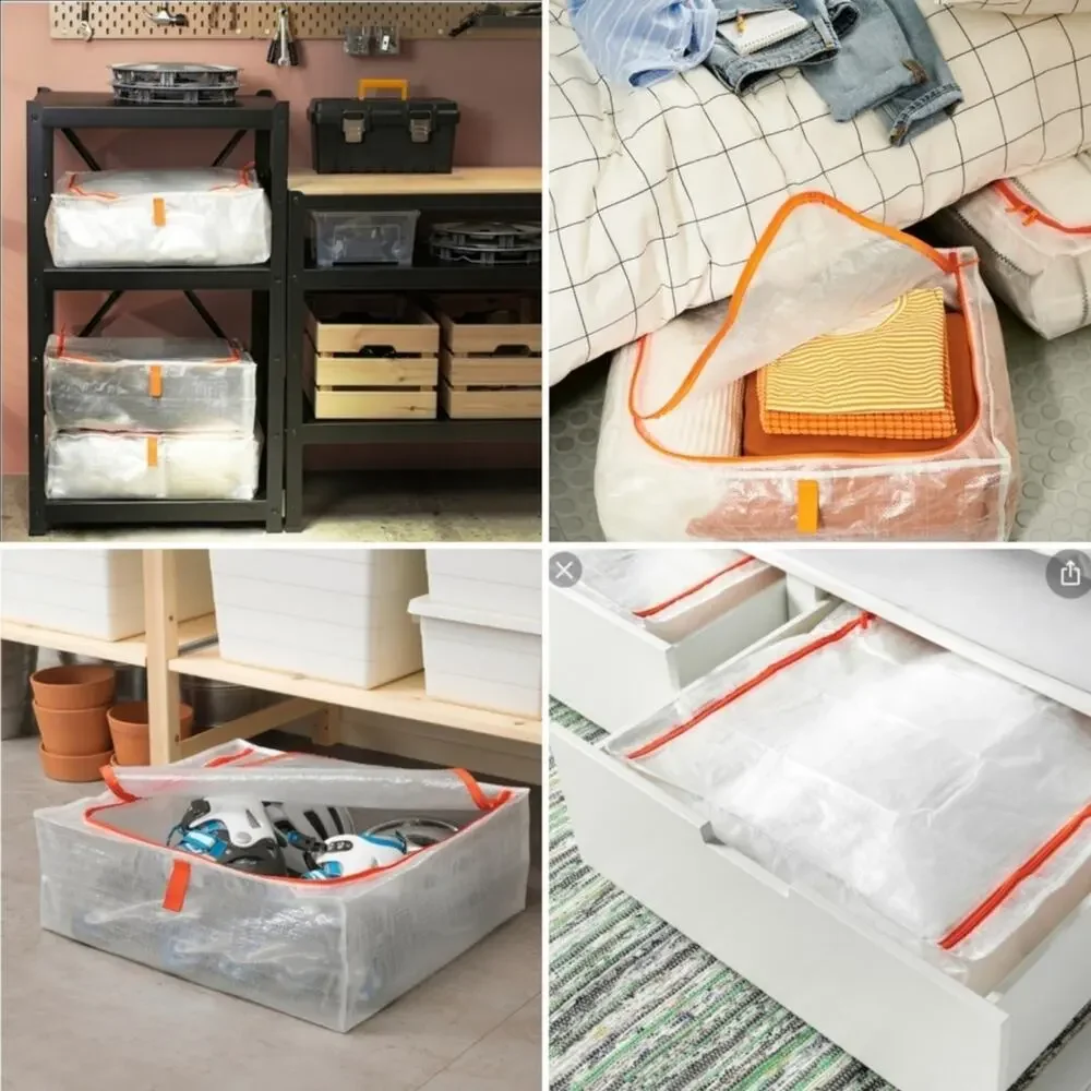 IKEA PÄRKLA - Set of Four (4) IKEA Roomy Sturdy Storage Reusable Case Tote Eco